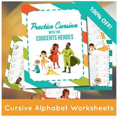 Free Kid's Cursive Alphabets Worksheets