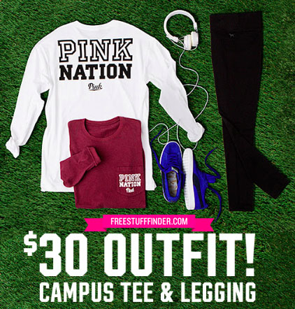 $30 Pink Campus Tee & Leggings Set (PINK Nation Members Only)