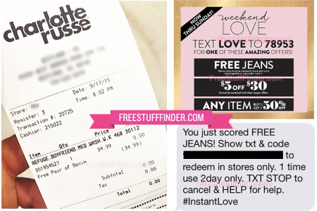 *HOT* Win Free Jeans from Charlotte Russe (Text Offer)