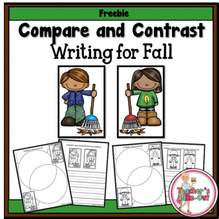 Free Fall Compare and Contrast Writing for grades 1st-3rd (Teachers Only)