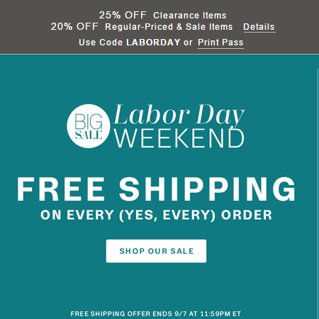 20% Off Sitewide at Lord &Taylor + Free Shipping