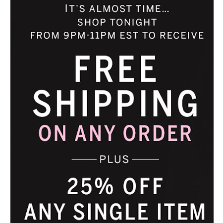 Extra 25% Off One Item + Free Shipping at Victoria's Secret (Today Only)