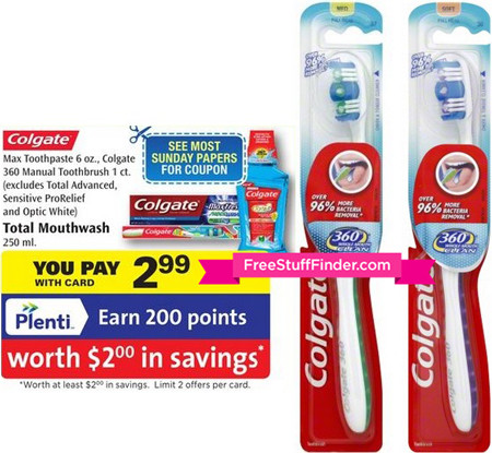 Free Colgate 360 Manual Toothbrush at Rite Aid