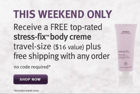 FREE Aveda Body Cream With Any Order + FREE Shipping