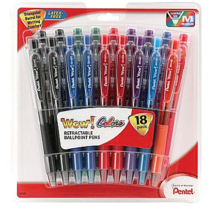 $3 (Reg $10.49) Pentel Wow Retractable Ballpoint Pens + Free Pickup