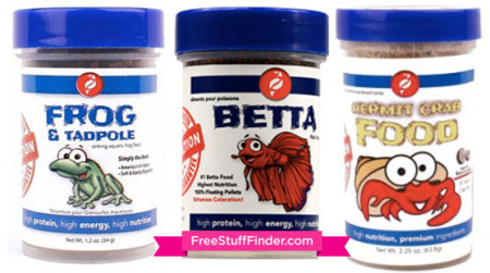 Free Sample Fish, Turtle, Lizard or Hermit Crab Food