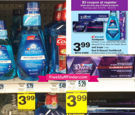 Free Crest 3D White Rinse at Rite Aid + Moneymaker