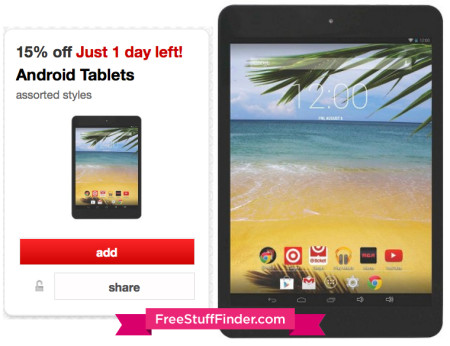 15% Off Android Tablets Cartwheel Offer (Load Now!)