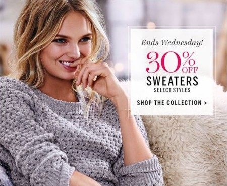 *HOT* 30% Off Sweaters + Free Shipping on $50 Orders at Victoria’s Secret