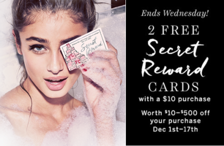 *HOT* 2 Free Victoria’s Secret Reward Cards w/ $10 Purchase