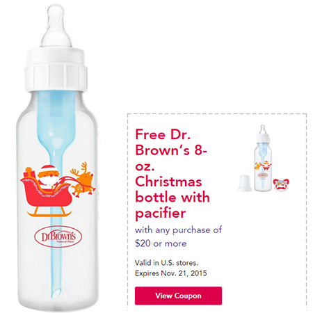 FREE Dr Brown's Baby Bottle & Pacifier w/ Purchase ($8 Value)