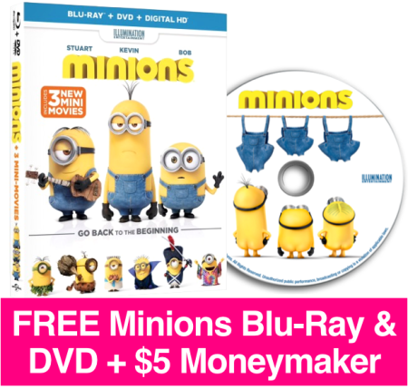 *HURRY* Free Minions Blu-Ray DVD ($5 Moneymaker) + Free Shipping