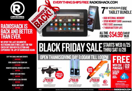 Radio Shack Black Friday Ad Preview (11/25-11/28 Only)