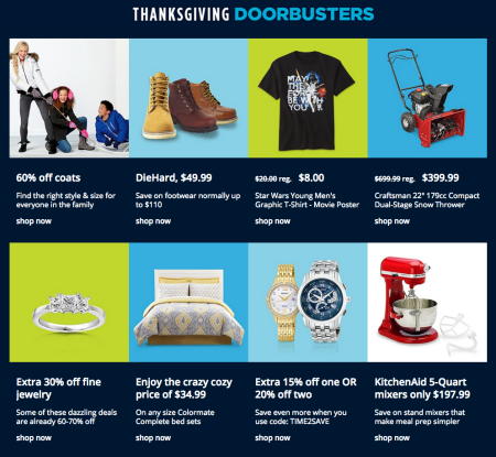 Sears: Thanksgiving Black Friday Doorbusters LIVE NOW