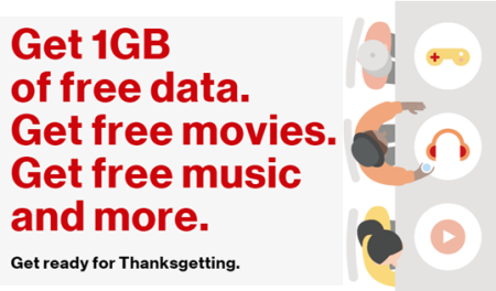 HURRY! Free $5 iTunes Gift Cards + Free 1GB Data Now (Verizon Wireless)
