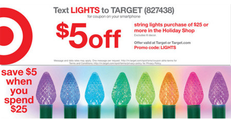 $5 Off $25 Purchase of Holiday Lights Coupon at Target