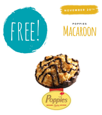 Free Poppies Macaroon at Tedeschi Foods (11/20 Only)