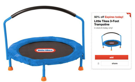 50% Off Little Tikes 3-Ft Trampoline Cartwheel Offer (11/20 Only)