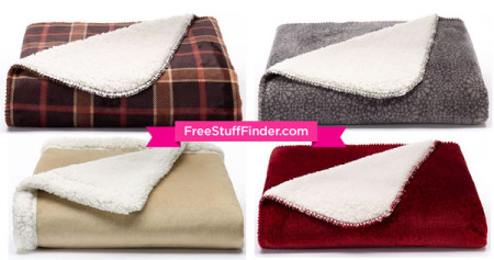 $16.49 (Reg $45) Sherpa Printed Throw + Free Store Pickup (Today 12/25 Only)