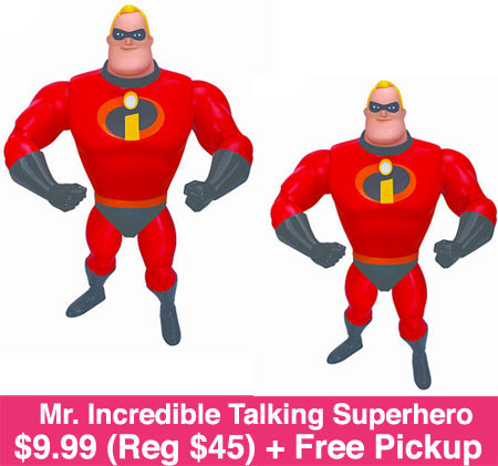 $9.99 (Reg $45) Disney Mr. Incredible Talking Superhero + Free Store Pickup