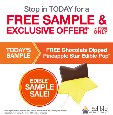 Free Sample Chocolate Dipped Pineapple Star Edible Pop (Today Only)