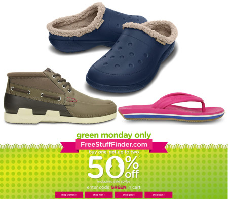 Buy 1 Get 2 50% Off at Crocs (Today Only)