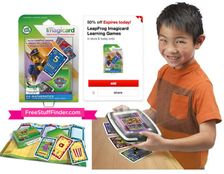 50% Off LeapFrog Imagicard Learning Games Cartwheel Offer (12/17 Only)