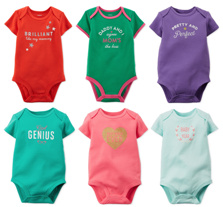 $3.74 (Reg $12) Carter’s Infant Bodysuits (Gloves 2-Pack $2.99)