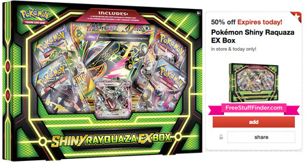 *HOT* 50% Off Pokémon Shiny Raquaza EX Box Cartwheel (Today Only)