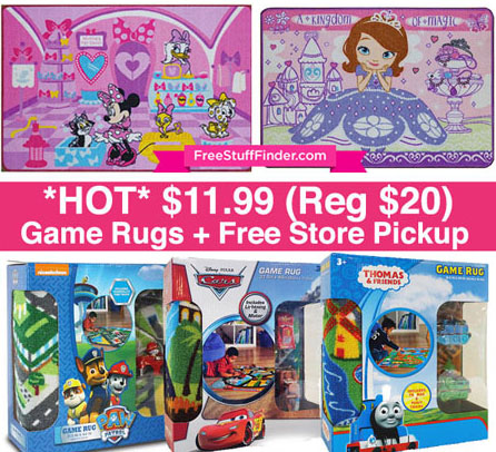 *HOT* $11.99 (Reg $20) Game Rugs + Free Pickup (12/15 Only)