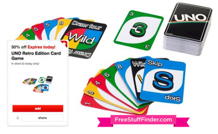 50% Off Uno Retro Edition Card Game Cartwheel Offer (12/18 Only)
