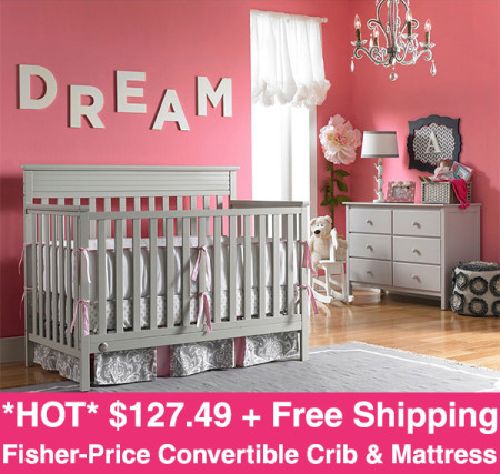 *HOT* $125.99 ($180 Value) Convertible Crib & Mattress + FREE Shipping