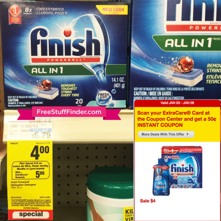 $0.63 (Reg $5.79) Finish Powerball Dishwasher Detergent at CVS