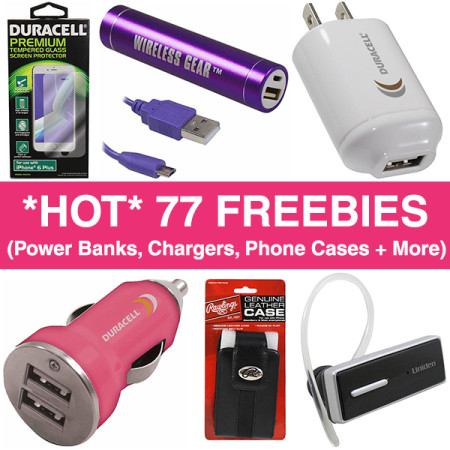 *HOT* 77 FREEBIES (Power Banks, Phone Chargers & Cases, Earbuds + More)
