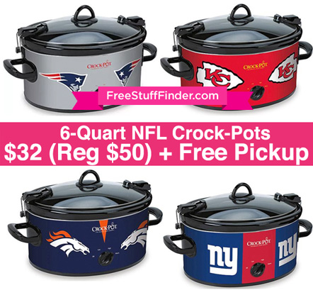 $32 (Reg $50) NFL Crock-Pots + Free Store Pickup