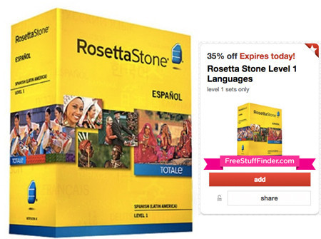 35% Off Rosetta Stone Level 1 Languages Cartwheel (Today Only!)