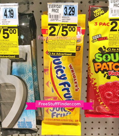 $0.75 (Reg $3.29) Juicy Fruit Multi-Pack Gum at Rite Aid
