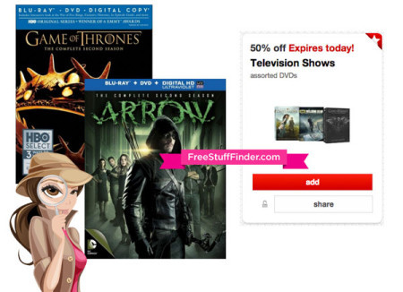 50% Off Television Show DVDs Cartwheel Offer (Today Only)