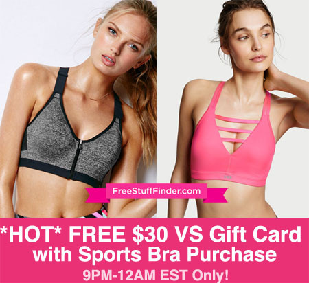 *HOT* Free $30 Gift Card wyb VS Sports Bra (9-12AM EST Only!)