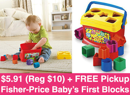 $5.91 (Reg $10) Fisher-Price Baby’s First Blocks + FREE Pickup