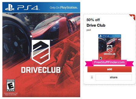 *New* 50% Off Drive Club PS4 Game Cartwheel Offer