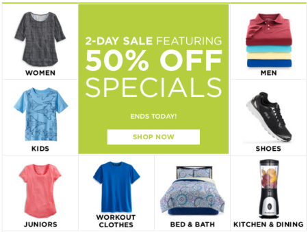 50% Off Specials at Kohl's