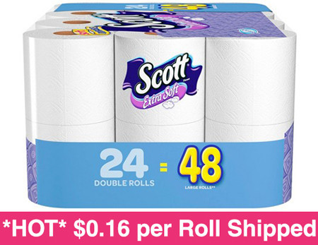 *HOT* $0.31 per Double Roll Scott Extra Soft Bath Tissue + FREE Shipping