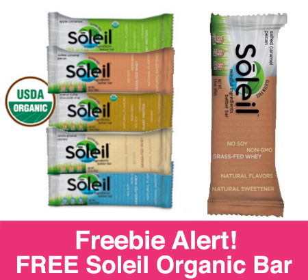 Free Sample Soleil Organic Nutrition Bar