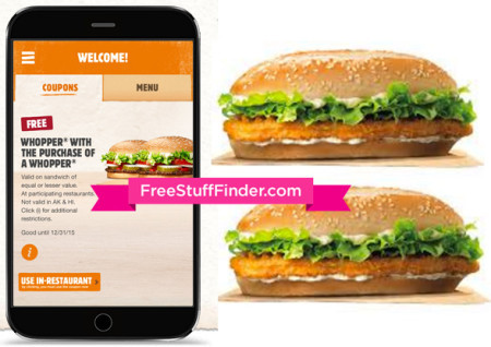 Buy 1 Get 1 FREE Chicken Sandwich at Burger King