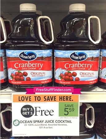 Ocean Spray Juice Cocktail (101.4 oz) bogo 5.59 edited