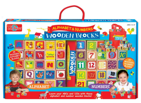 $19.99 (Reg $40) Wooden Alphabet & Number Blocks