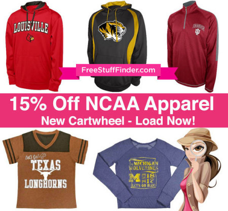 15% Off NCAA Apparel & Hats Cartwheel Offer (Load Now!)