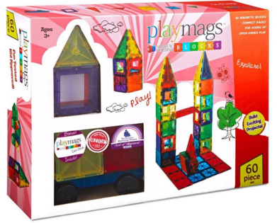 $39.99 (Reg $90) Playmags Clear Colors Magnetic Tiles Building Set