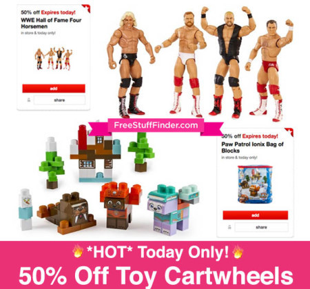 50% Off WWE Horsemen & Paw Patrol Blocks Cartwheels (3/15)